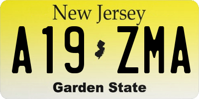NJ license plate A19ZMA