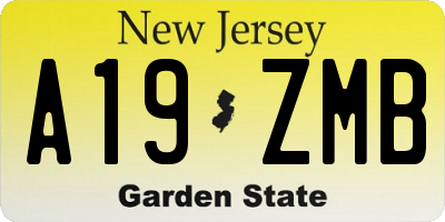 NJ license plate A19ZMB