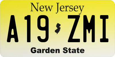 NJ license plate A19ZMI