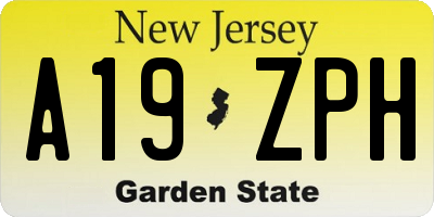 NJ license plate A19ZPH