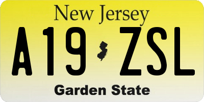 NJ license plate A19ZSL