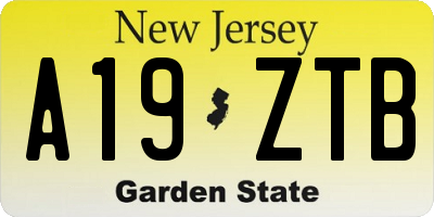 NJ license plate A19ZTB