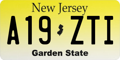 NJ license plate A19ZTI