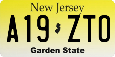 NJ license plate A19ZTO