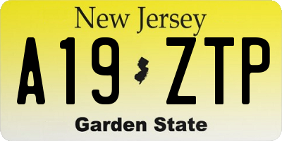 NJ license plate A19ZTP