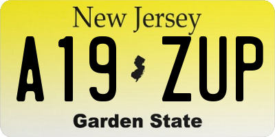 NJ license plate A19ZUP