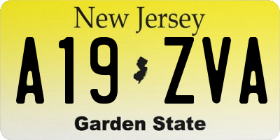 NJ license plate A19ZVA