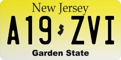 NJ license plate A19ZVI