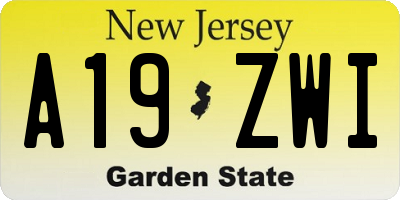 NJ license plate A19ZWI