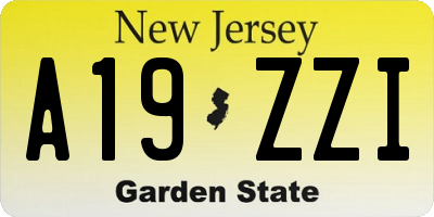 NJ license plate A19ZZI