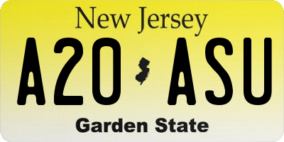 NJ license plate A20ASU