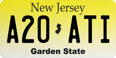 NJ license plate A20ATI