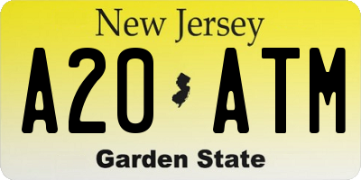 NJ license plate A20ATM