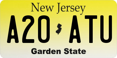 NJ license plate A20ATU