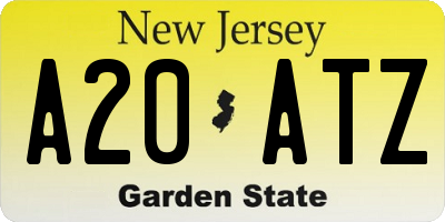 NJ license plate A20ATZ