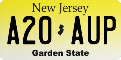 NJ license plate A20AUP