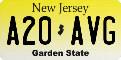 NJ license plate A20AVG