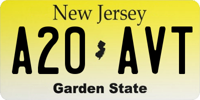 NJ license plate A20AVT