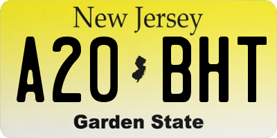 NJ license plate A20BHT