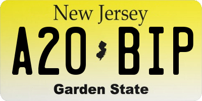 NJ license plate A20BIP