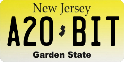 NJ license plate A20BIT