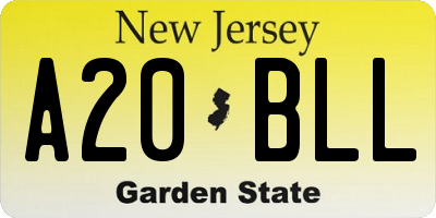 NJ license plate A20BLL