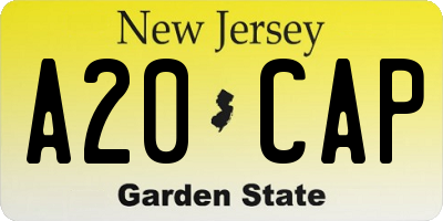 NJ license plate A20CAP