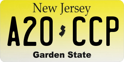 NJ license plate A20CCP