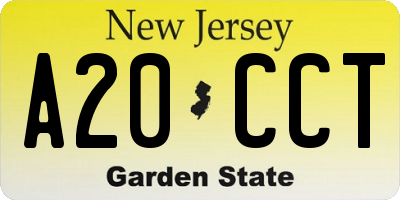 NJ license plate A20CCT