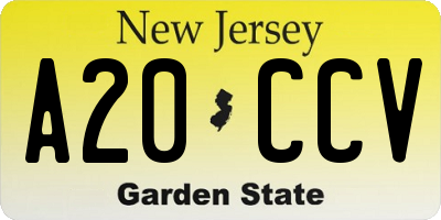 NJ license plate A20CCV