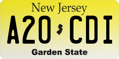 NJ license plate A20CDI