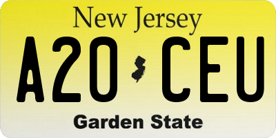 NJ license plate A20CEU