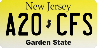 NJ license plate A20CFS