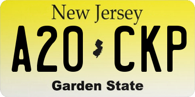 NJ license plate A20CKP