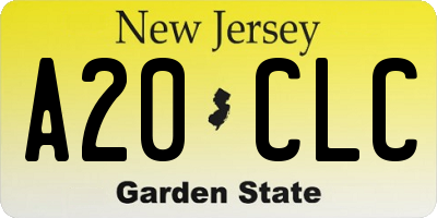 NJ license plate A20CLC