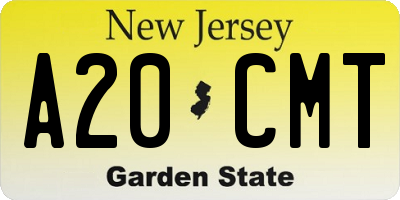 NJ license plate A20CMT