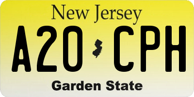 NJ license plate A20CPH