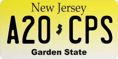 NJ license plate A20CPS
