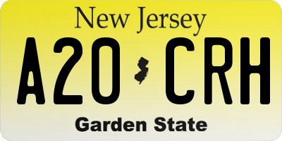 NJ license plate A20CRH