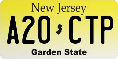NJ license plate A20CTP