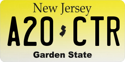 NJ license plate A20CTR