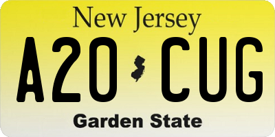 NJ license plate A20CUG