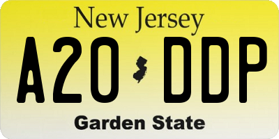 NJ license plate A20DDP