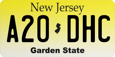 NJ license plate A20DHC