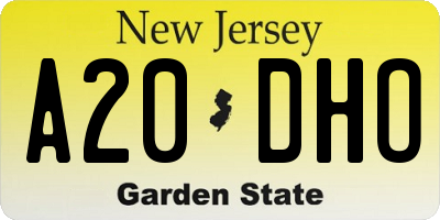 NJ license plate A20DHO