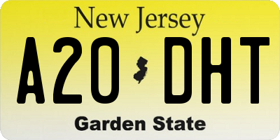 NJ license plate A20DHT