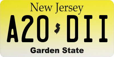 NJ license plate A20DII