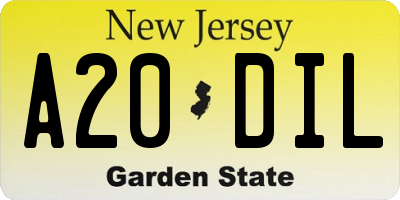 NJ license plate A20DIL