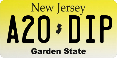 NJ license plate A20DIP