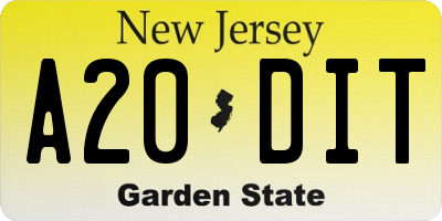 NJ license plate A20DIT